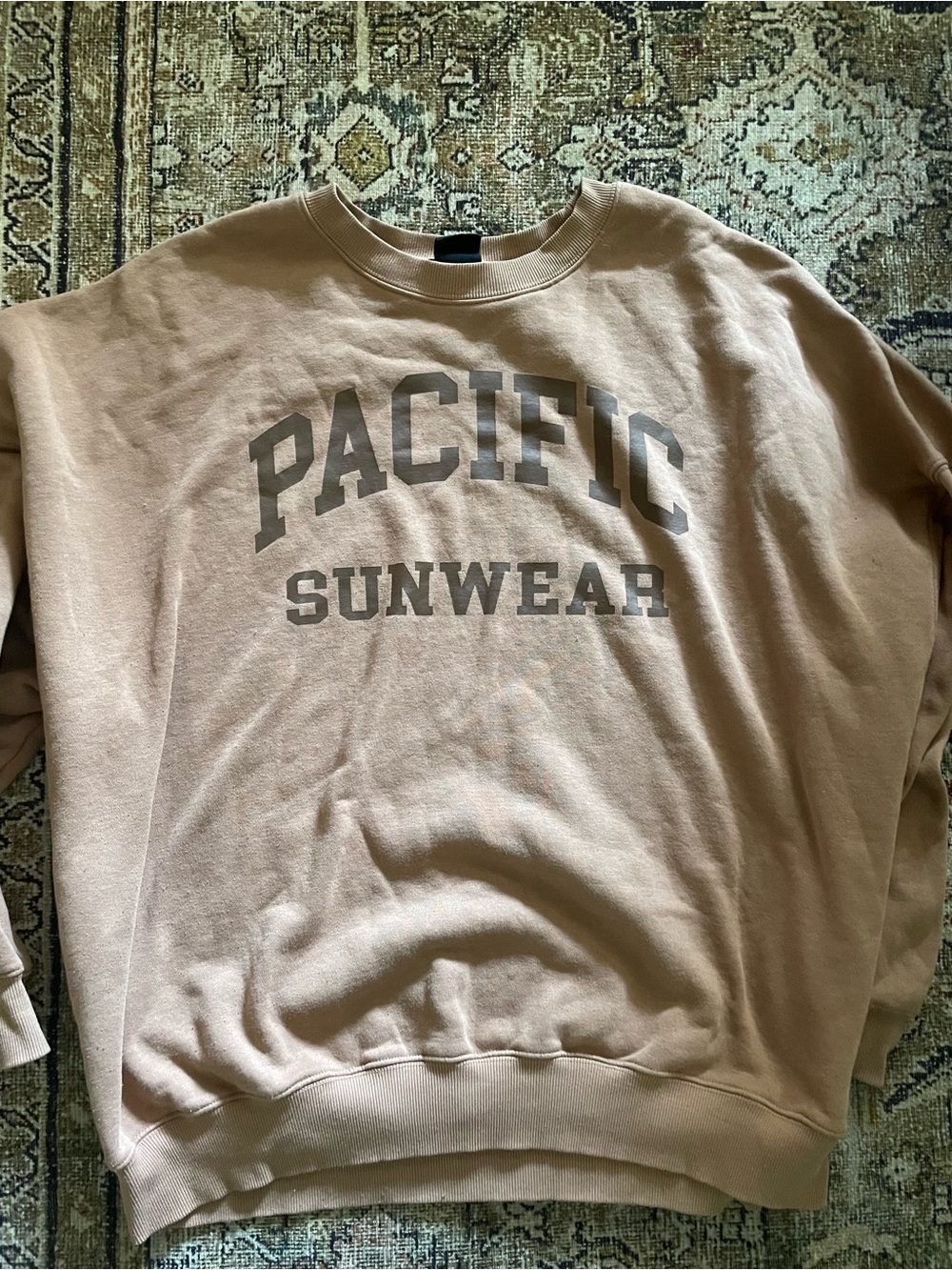 Pacific Sunwear Women’s Crewneck Sweatshirt in Light Tan
